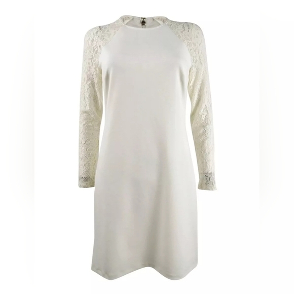 Tommy Hilfiger Lace-Sleeve A-Line Ivory Dress Size 18W NWT - Picture 3 of 14